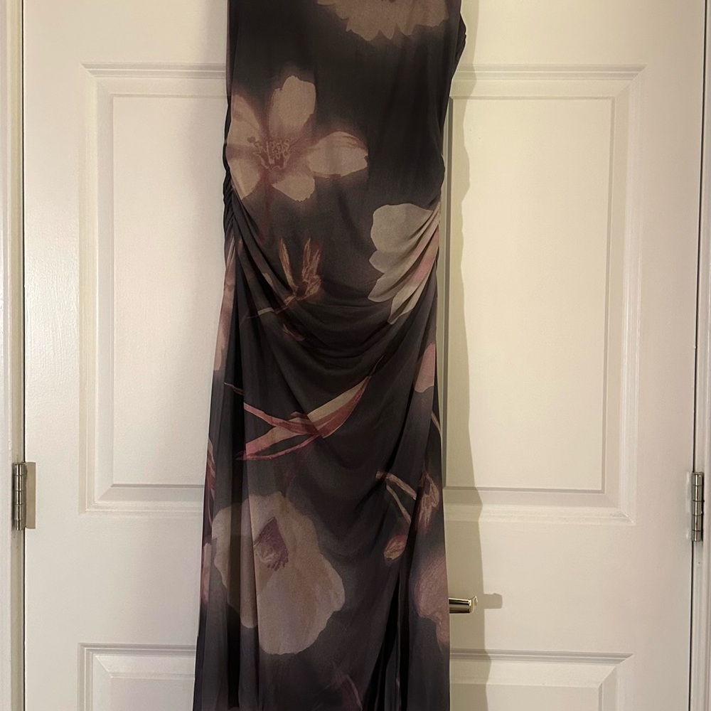 NA-KD Slit Detail Mesh Midi Dress